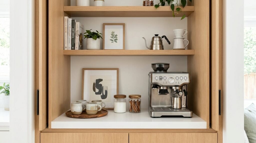 cantinho do café com portas escamoteáveis