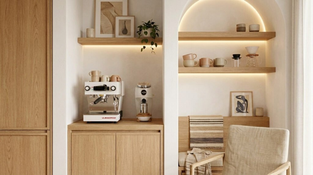 cantinho do café moderno e acolhedor